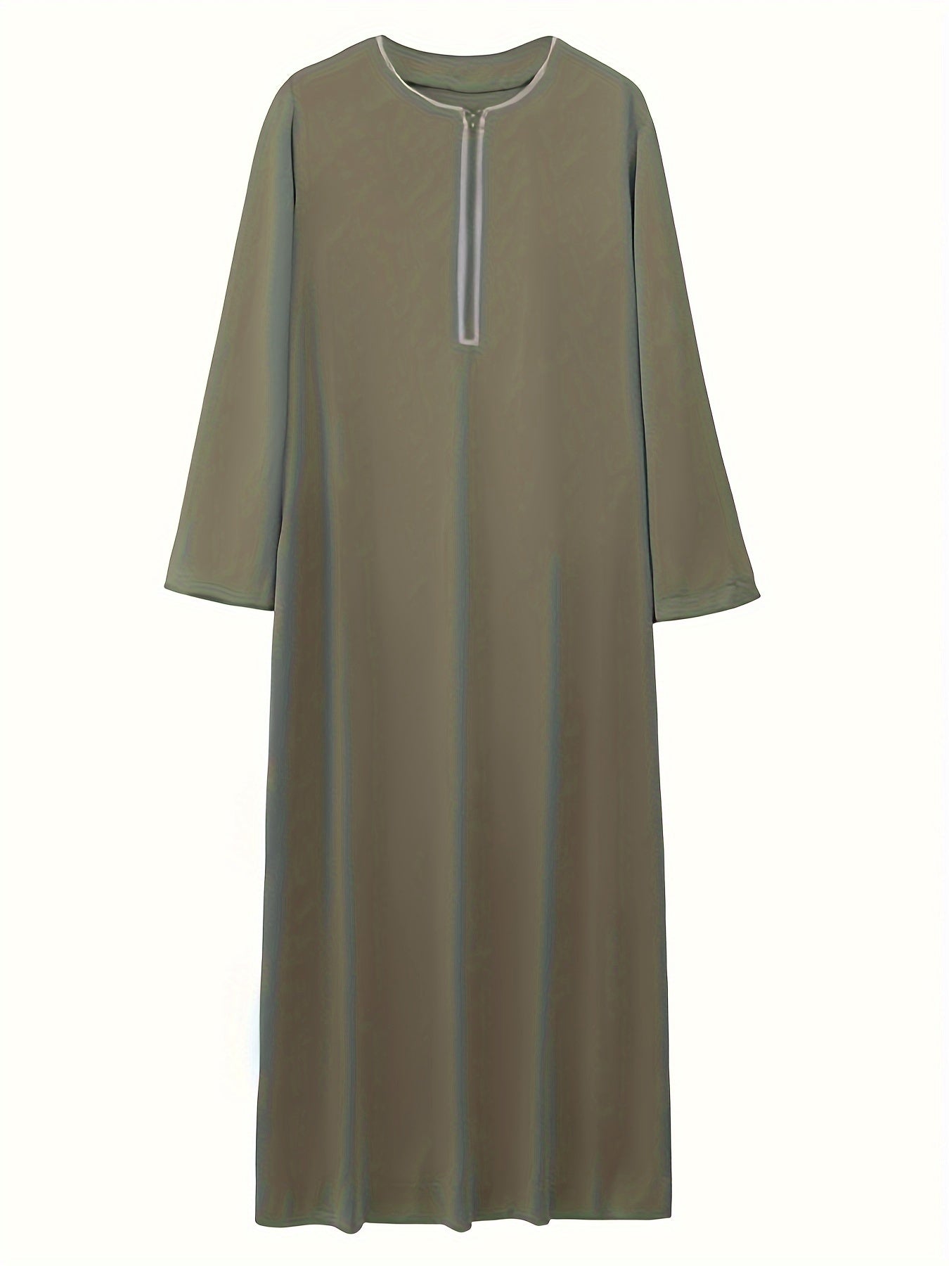 Eid Al-Adha Men's Ethnic Long Sleeve kandura, Arabic Long Gown Thobe For Men