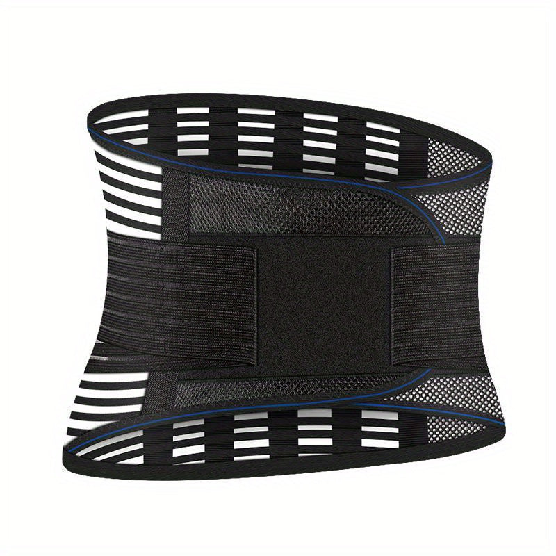 [1pc Adjustable Lower Back Brace] 1pc Adjustable Back Brace for Lower Back with 4 Stays Steel Plates, Breathable Lumbar Support Straps for Sports, Home & Lifting At Work, Waist Compression Belt for Men & Women