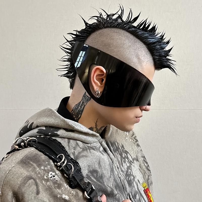 Y2K-Inspired Oversized Fashion Glasses - Black Plastic Frame with Decorative Lenses, Unisex Streetwear Fashion Glasses for Men & Women, Perfect for Runway & Casual Outfits, Fashion Glasses