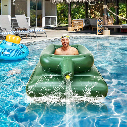 Summer Water Fun, Durable PVC Pool Float with Water Gun - Green Inflatable Pool Bed for Pool Parties, Water Games, and Festive Gatherings, Festive Pool Accessory | Playful Pool Toy | Durable Pool Bed, Pool Floats