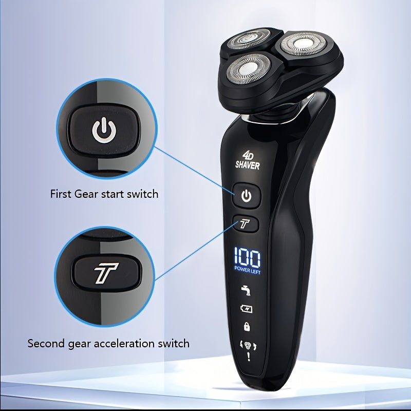 MIGUAN Electric Razor For Men, Dry & Wet 3D Men Electric Shaver Rechargeable Rotary Shaving Machines, Father's Day Gift For Father Dad Men Husband Boyfriend