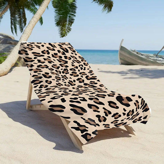 2pcs Leopard Print Microfiber Towel Set - Soft, Quick-Dry, Highly Absorbent Bath & Bath Towels for Bathroom and Kitchen Use