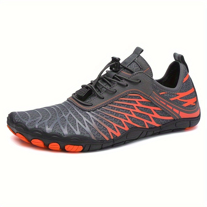 Quick-Dry Aqua Sneakers for Men - Breathable with Non-Slip Rubber Sole for Surfing, Swimming, Beach Tennis & Volleyball - Versatile All-Season Footwear in Gray, Black