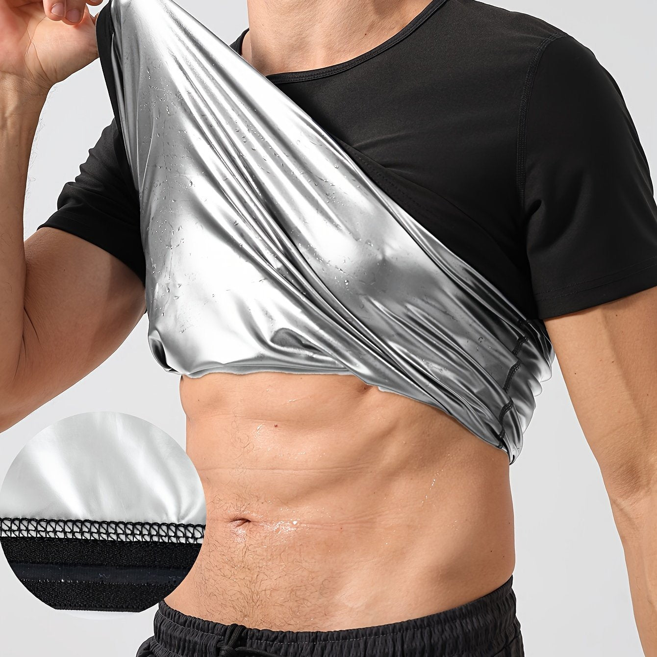 Sauna Shirt For Men, Short Sleeve Sauna Suit For Men Weight Loss, Sweat Body Shaper Sauna Vest For Men Gym Exercise Sauna Top