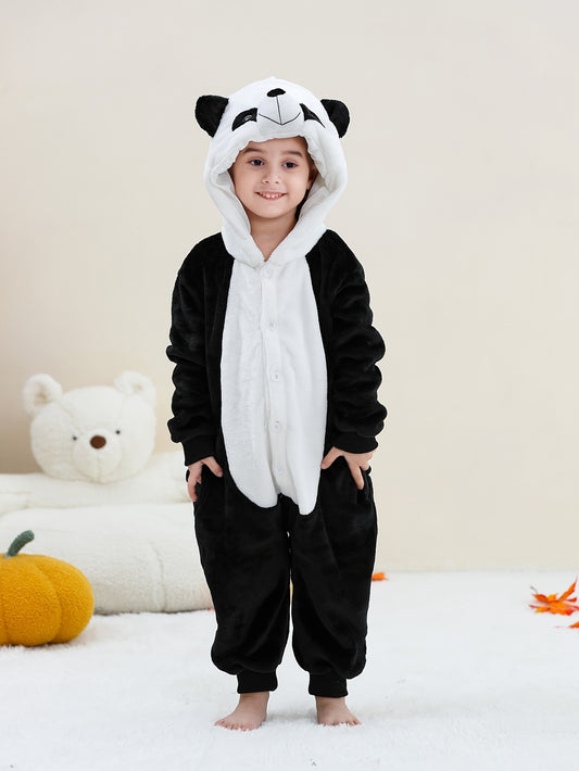Animal Hooded Onesie Children's Flannel Clothing 4-12Y for Autumn and Winter