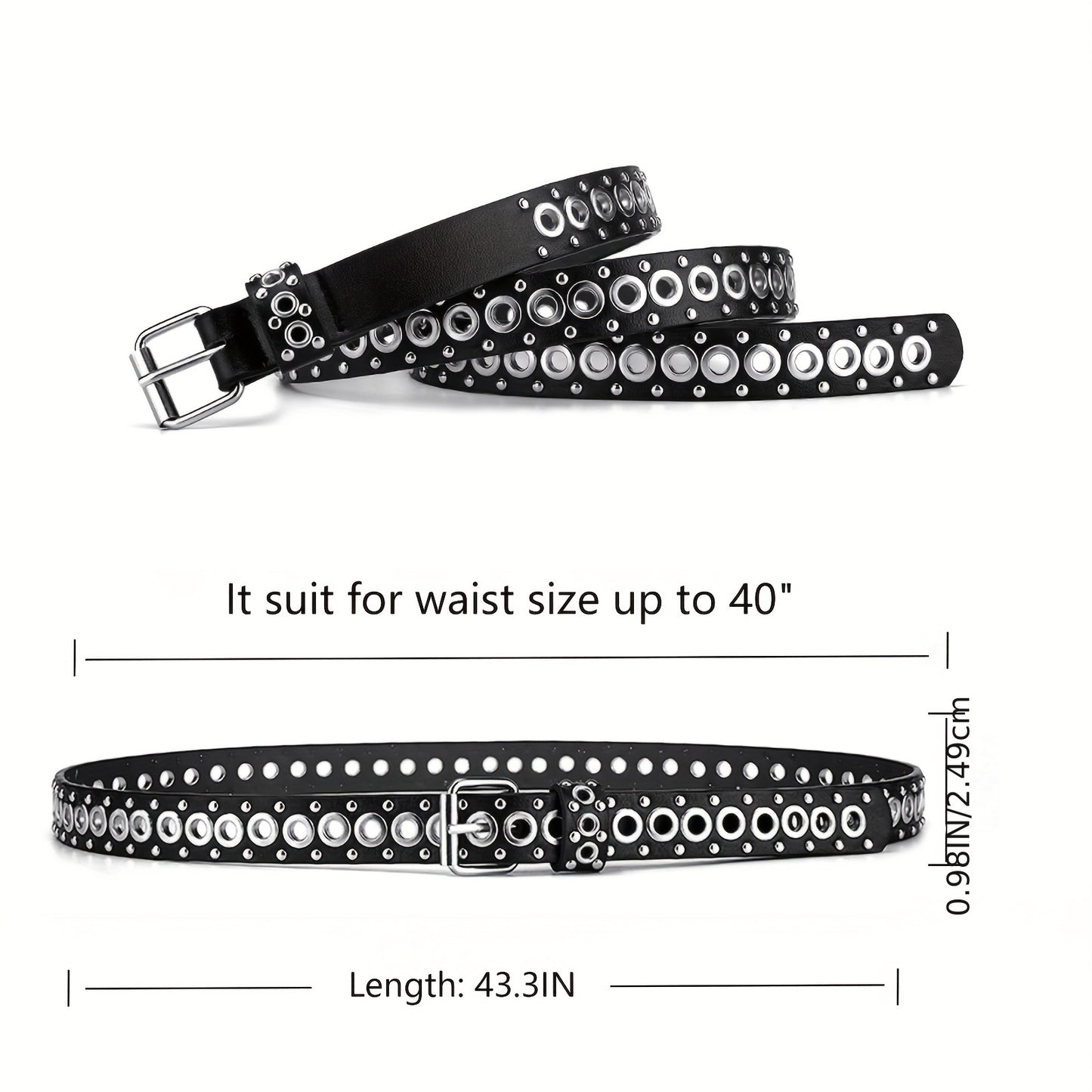 Punk Style Rivet Belt For Men And Women, Ideal choice for Gifts