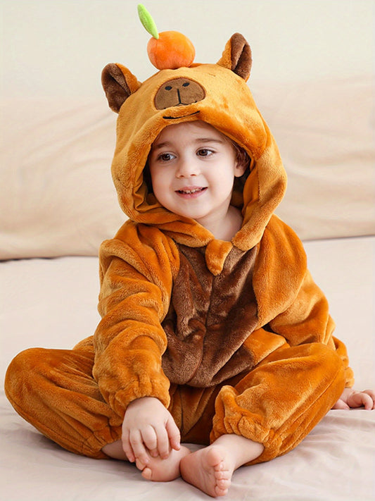 Little Baby Cute Cartoon Animals Long Sleeve Hooded Romper Onesie Children Party Casual Bodysuit for Spring And Autumn Winter