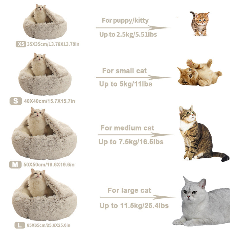 Warm Winter Lodge-Style: Plush 2-in-1 Cat Nest & Bed for Cozy Comfort