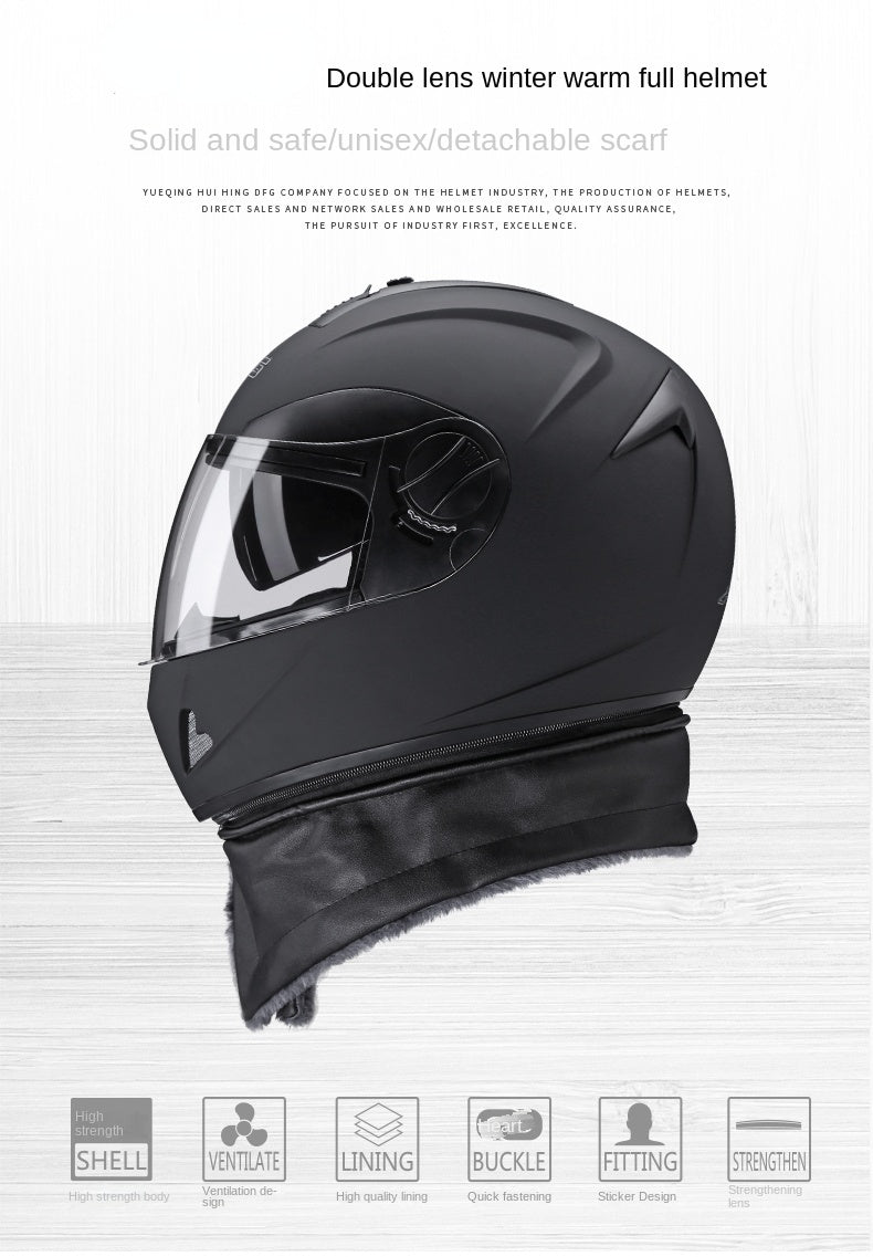 Motorcycle Helmet For Men And Women, Four Seasons Universal Full Helmet, Winter Warm Full Coverage Safety Cap Christmas Gift