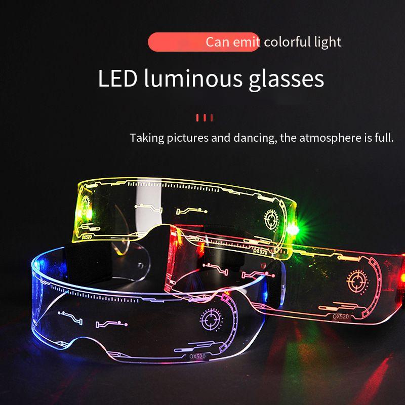 1PC LED Glasses Punk Style Light Up Glasses With Fantasy 7 Colors