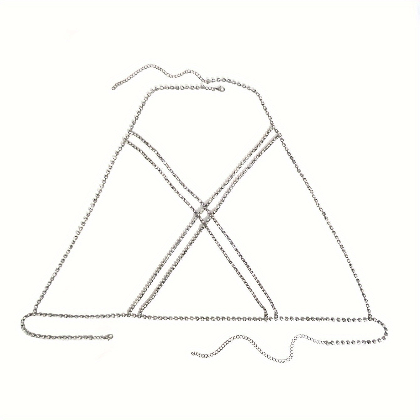 Luxury Cross Chest Chain Shiny Rhinestones Body Chain Jewelry