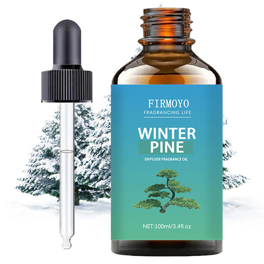 Firmoyo Winter Pine Essential Oil - 100ml/3.4fl.oz, Alcohol-Free, Natural Ingredients for Hair & Skin Care, Massage, Diffusers, Humidifiers, Moisturizing, Suitable for All Skin Types, with Glycerin, for Men & Women, All Skin Types, Diffuser Oil | Winter