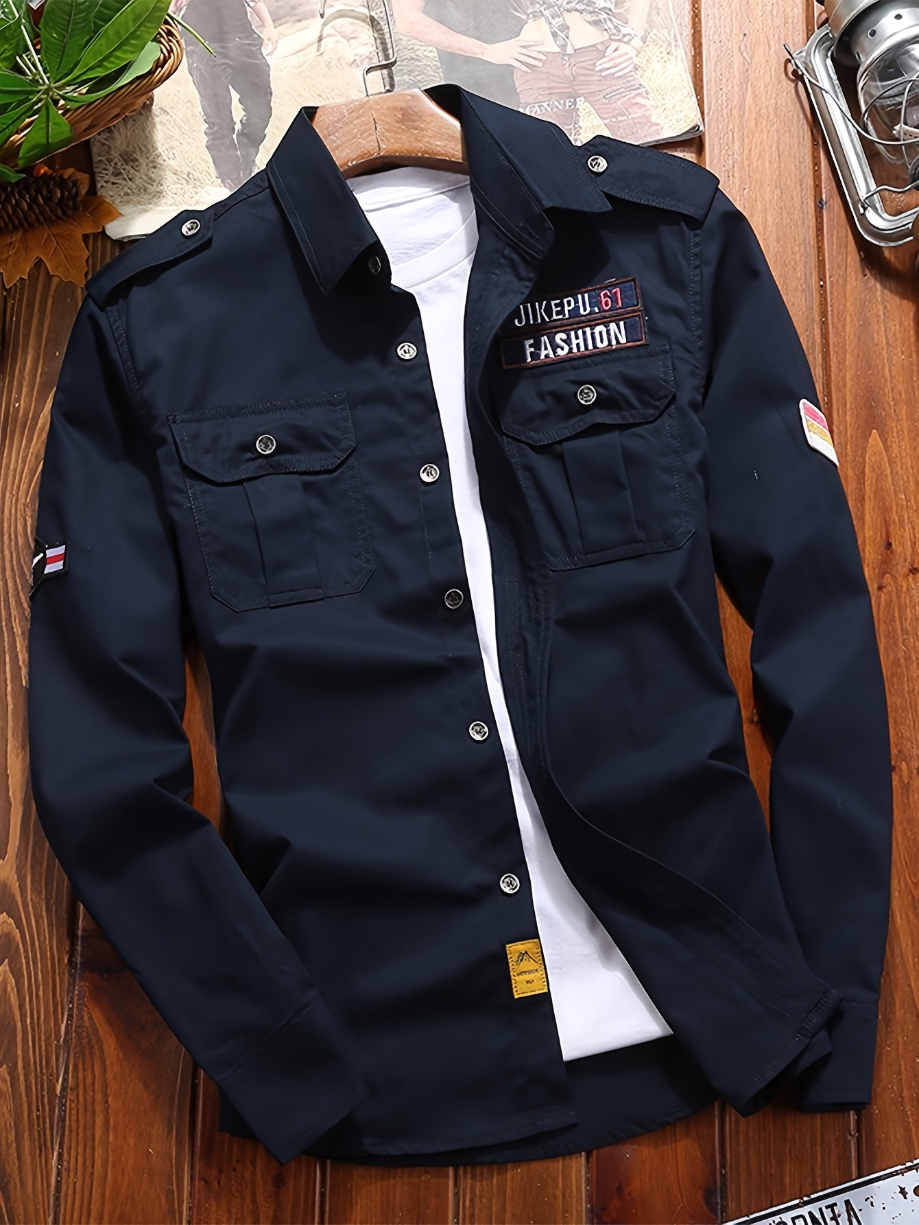 Men'S Long Sleeve Shirt Jacket - Business Casual Blazer Coat with Button Front Closure, Non-Stretch Fabric for Office, Formal Events, Everyday - Classic Button-Up Jacket in Beige/Neutral Tones - All-Season Professional & Everyday Outerwear, Office Wear,