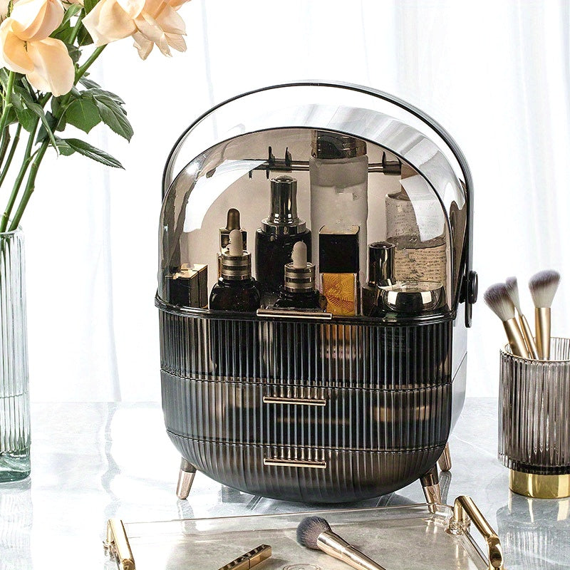 Light Luxury Cosmetic Storage Box Transparent with Lid Desktop Cosmetic Box Vanity Skin Care Storage Rack