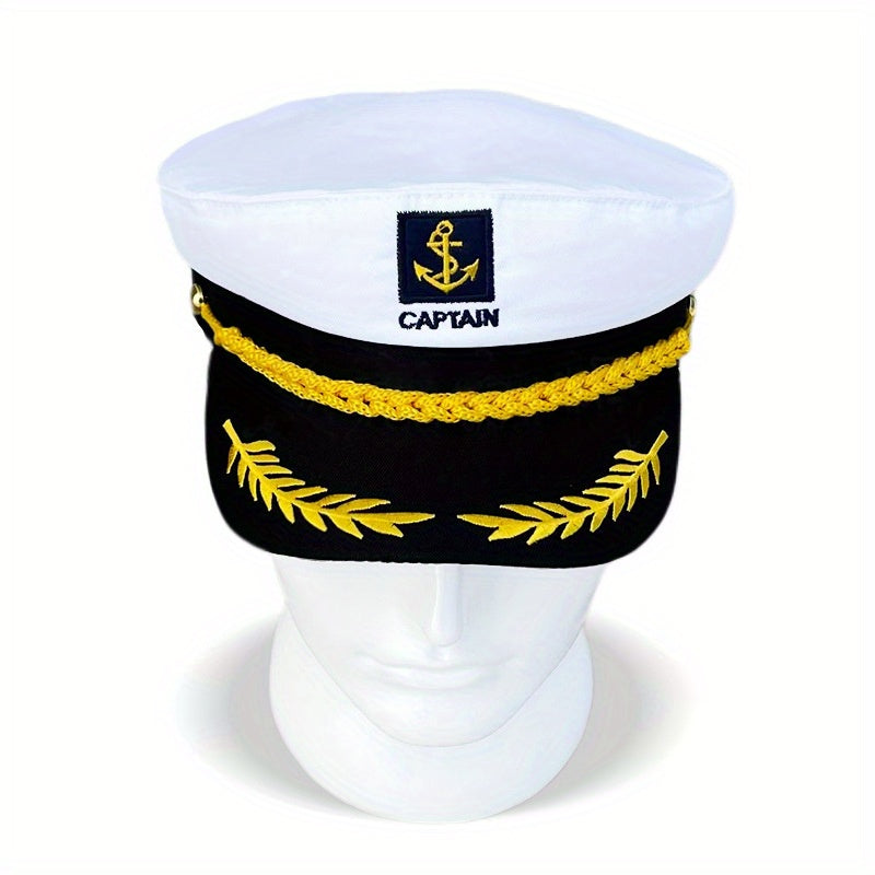 Navy Captain Hat - Flat Top Sun Hat for Outdoor Travel Leisure - Ideal Gift for Men and Women