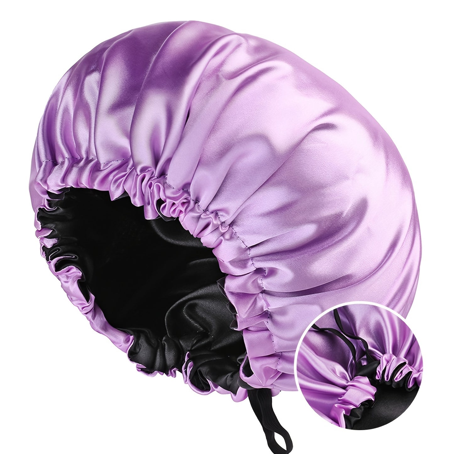 [Satin Sleep Bonnet] Double Layer Satin Bonnet For Sleeping - Adjustable Bonnet For Curly Hair - Large Satin Lined Sleep Cap For Women