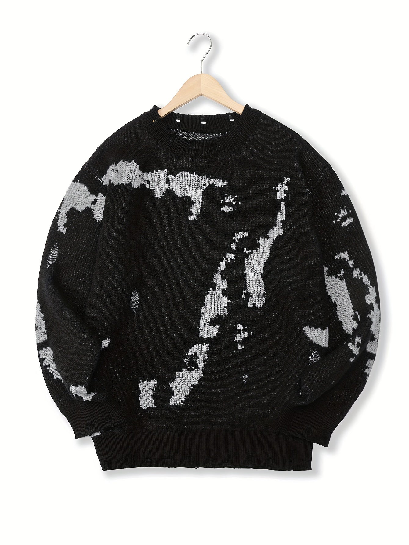 All Match Knitted Sweater, Men's Casual Warm Slightly Stretch Crew Neck Pullover Sweater For Men Fall Winter