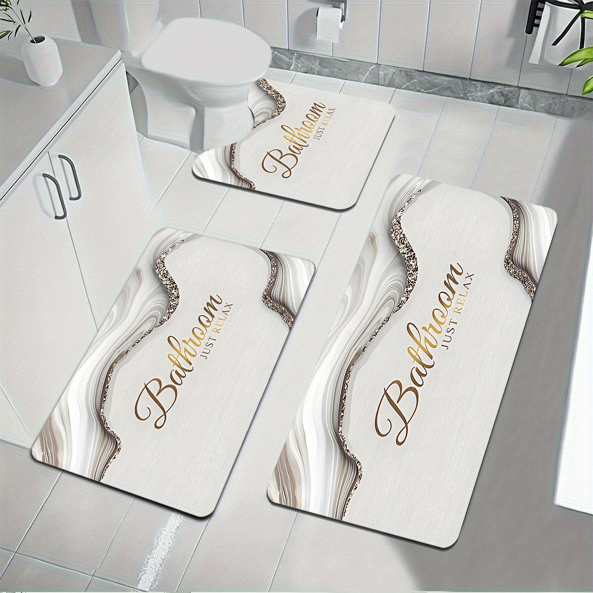 Luxurious bathroom non-slip mat, made of silica mud, quick-drying, anti-slip, water-absorbing, washable by hand only, highly suitable for the bathroom.