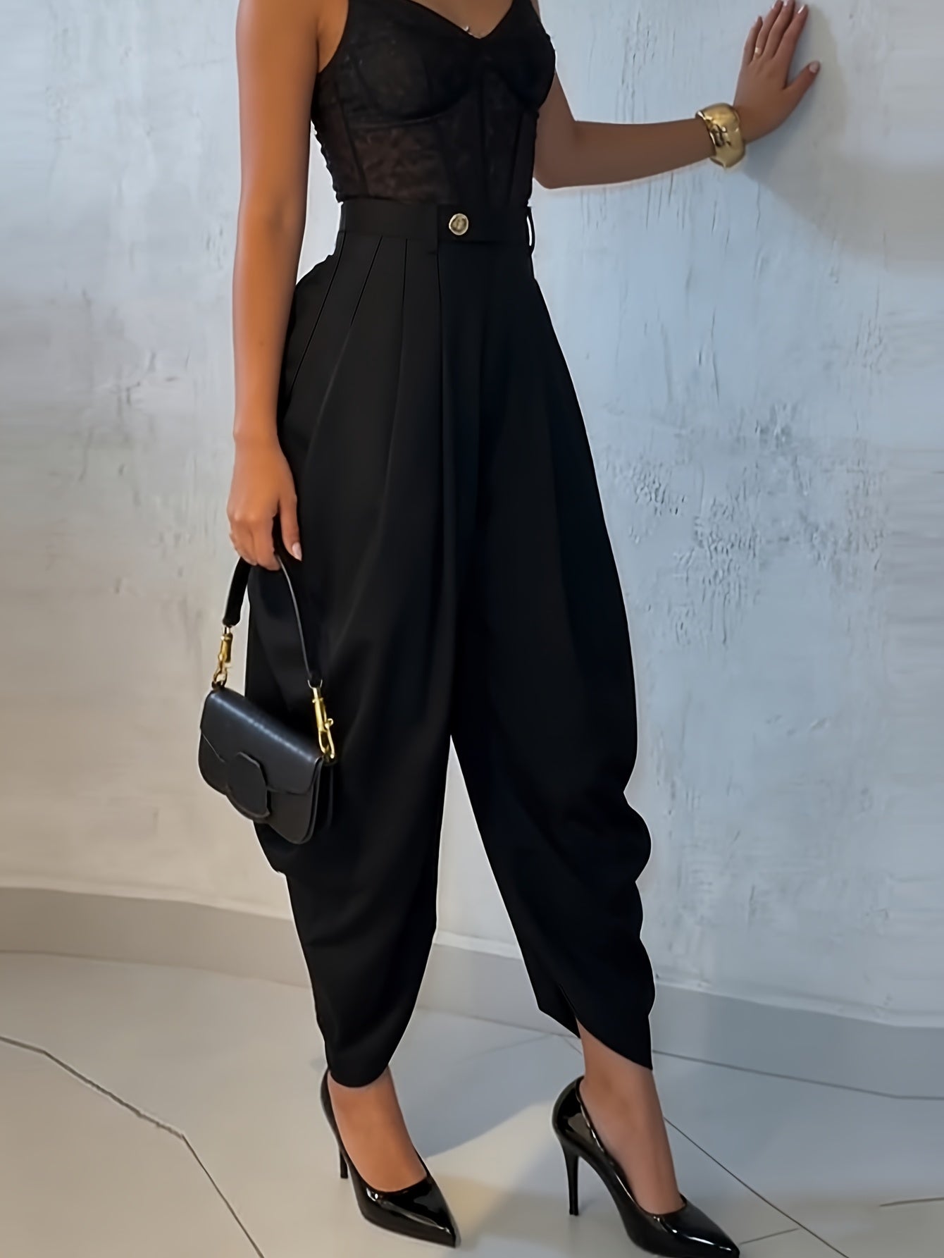 Women'S Fashion Casual Solid Color Irregular Design And Loose Silhouette Long Pants