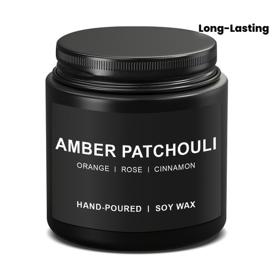 Men'S Amber Patchouli Scented Candle Gift Set - Available in 1pc or 4pcs, Long-Lasting 25/100 Hours, Ideal for Boyfriend or Father, Perfect Birthday or Father'S Day Present, Candle Gift Sets, Without Battery