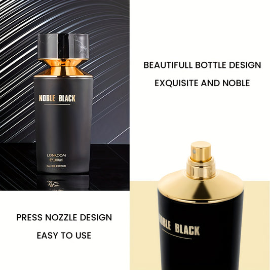 LONKOOM NOBLE BLACK,Floral Fruity, EDP for Men&Women,Luxurious Texture, Opulent Oriental Charm,Lavender,Grapefruit,Pepper,CedarWood,Tuberose,Jasmine,Moss,TonkaBean,Maltol,Leather,Labdanum,100ml/3.4fl.oz,Ideal for Gifting&Dates,Lasts for 4-6 Hours