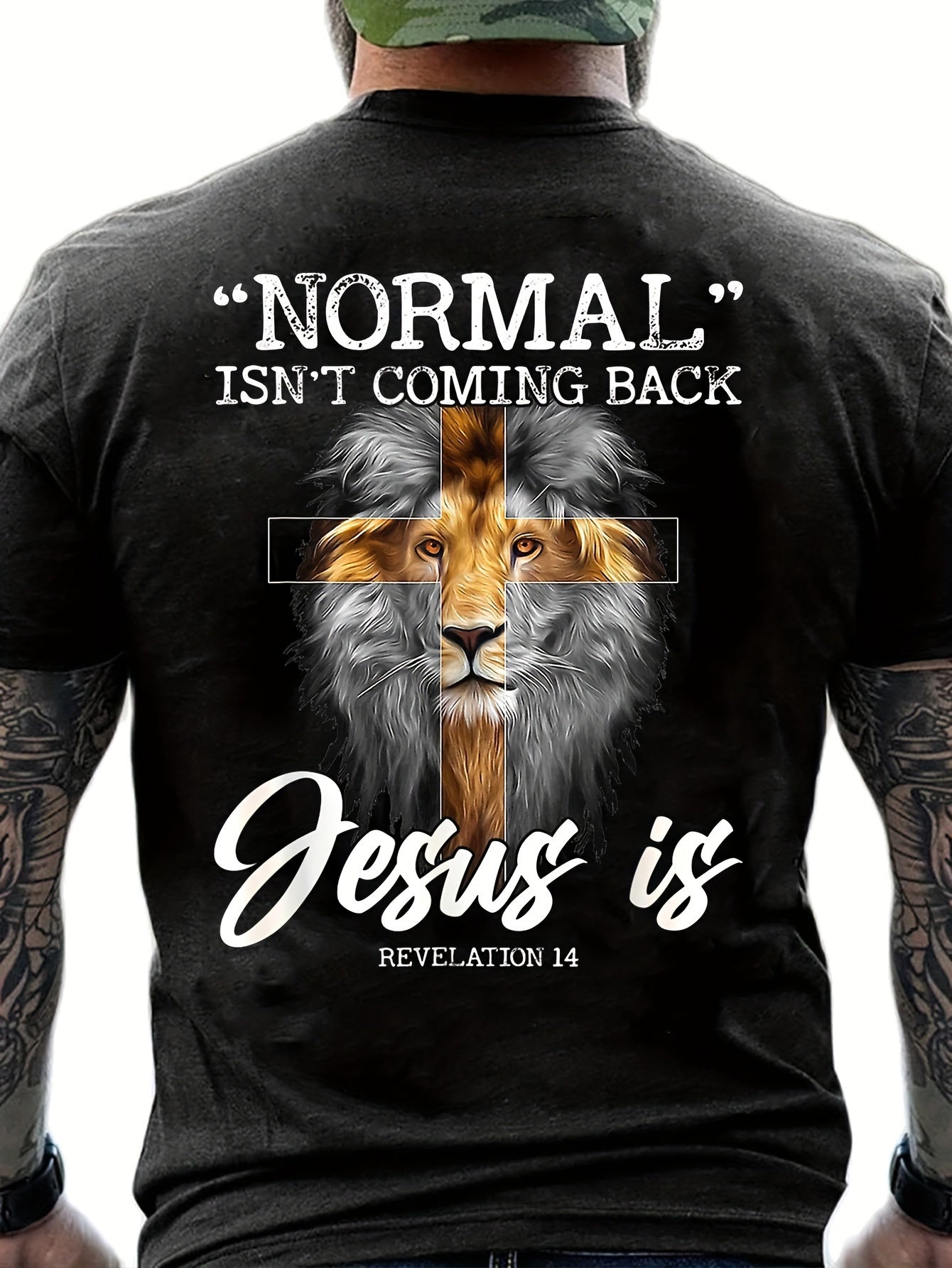 'Until I Said Amen' God Jesus Print T Shirt, Tees For Men, Casual Short Sleeve Tshirt For Summer Spring Fall, Tops As Gifts