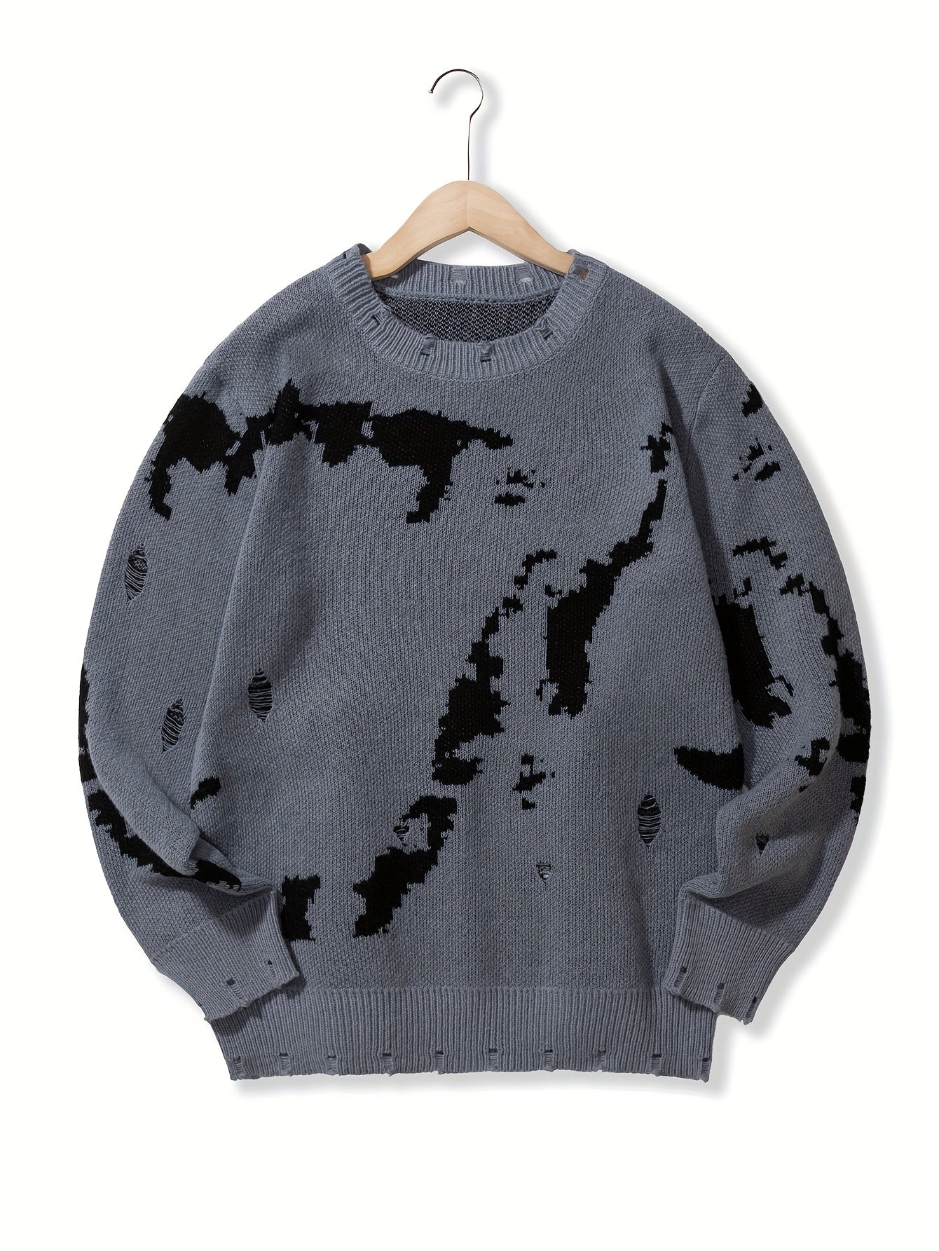 All Match Knitted Sweater, Men's Casual Warm Slightly Stretch Crew Neck Pullover Sweater For Men Fall Winter