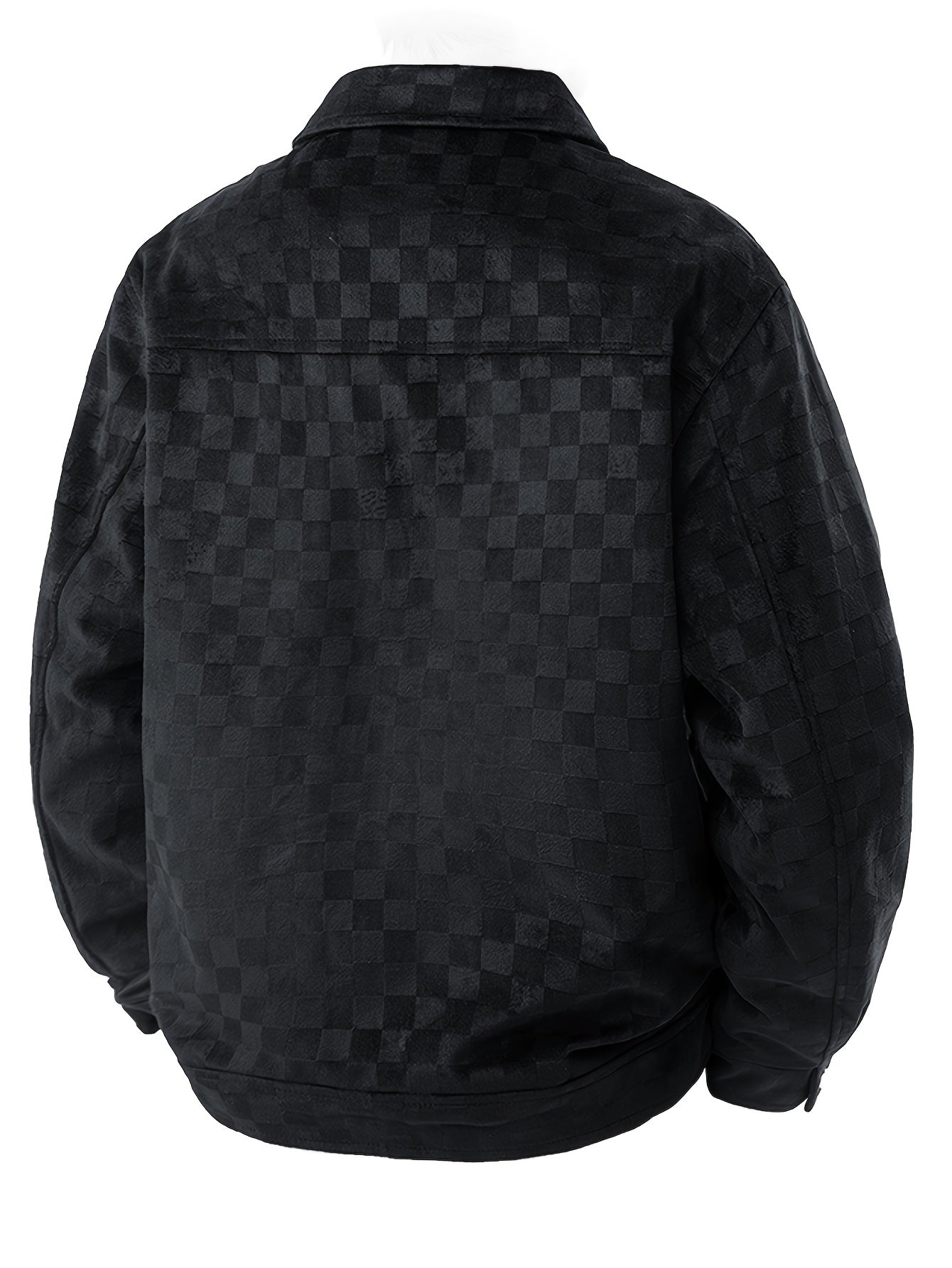 Men's Lightweight Business Casual Jacket - Formal & Everyday Coat with Button-front Closure, Chest Pockets - Machine Washable Polyester Outer for Office, Events, Casual Attire - Elegant Men's Outerwear, Office Attire, Checkered Pattern, Structured Fit, O