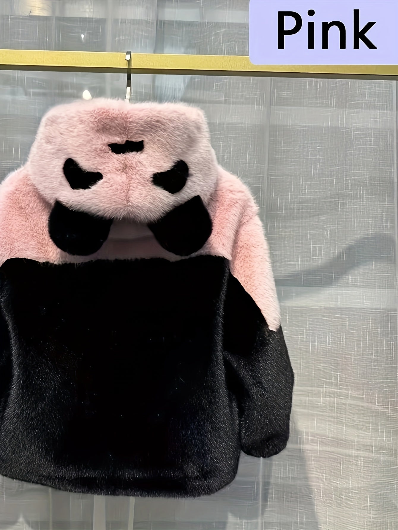 Cozy Panda Plush Jacket - Cute Black & White Faux Fur Coat with Front Zipper, Warm Autumn/Winter Outerwear, Perfect for Hiking, Outdoor Activities & Casual Wear, Panda Gifts