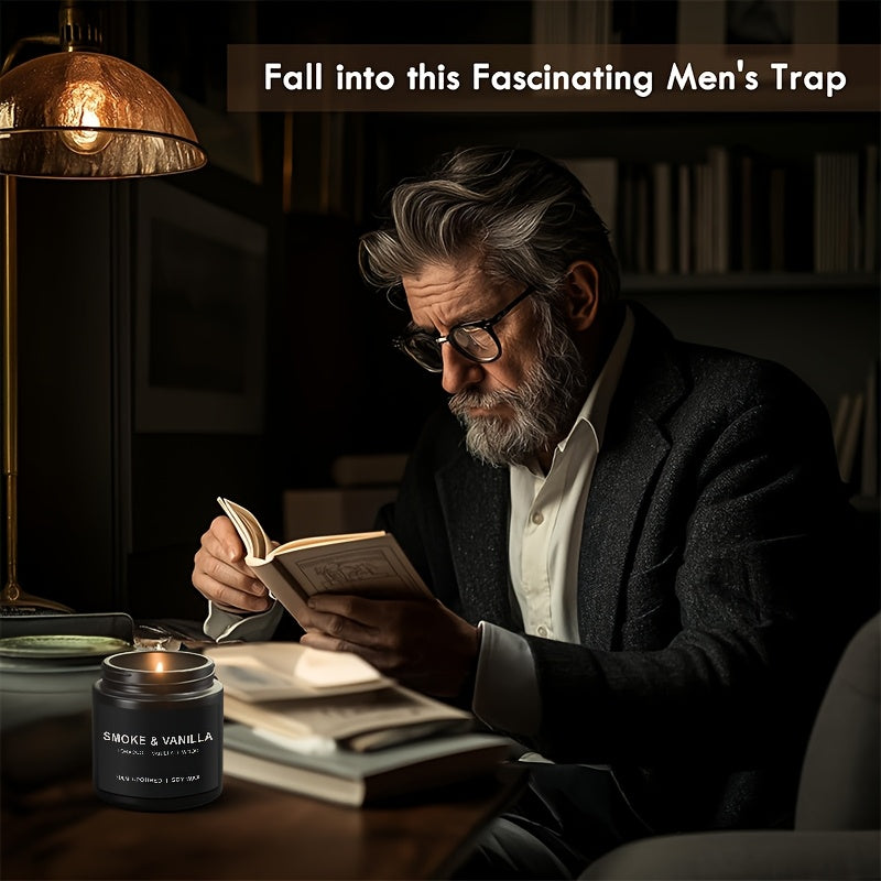 A Gift of Smoky Vanilla Scented Candles for Men, a Men'S Candle Set, Home Fragrance Candles, Perfect for Gifts for Men, Available in Single Or Four-Piece Sets, Featuring Masculine Scents. Ideal for Boyfriends Or Fathers, Suitable for Birthdays And Father