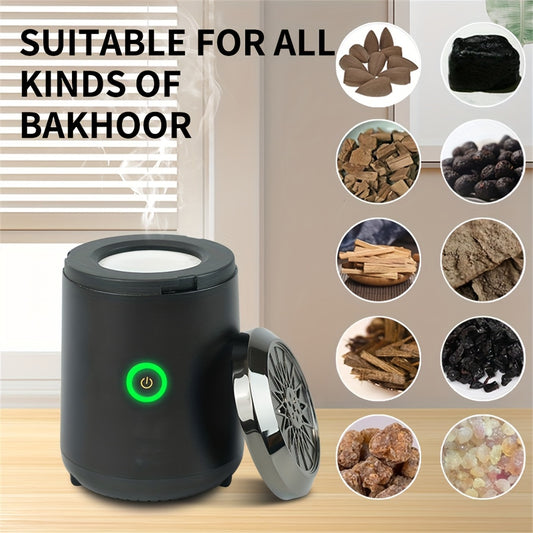 Portable Mini Aromatherapy Metal Incense Burner with USB Charging - Ideal for Bukhoor, Charcoal, and Essential Oils - Perfect for Home and Car Use, Bukhoor Burner|Modern Aesthetic|Durable Construction, Incense Holder