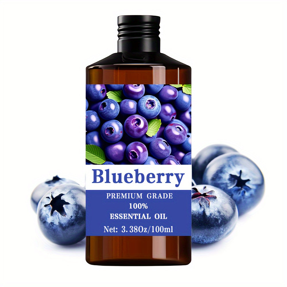 Blueberry Essential Oil, 100Ml/3.38 Fl.Oz, Completely And, Suitable for Nail, Hair, And Skin Care, As Well As for Massage And Humidifiers. This Moisturizing Essential Oil Is Ideal for Both Men And Women, Promoting Relaxation And Meditation.