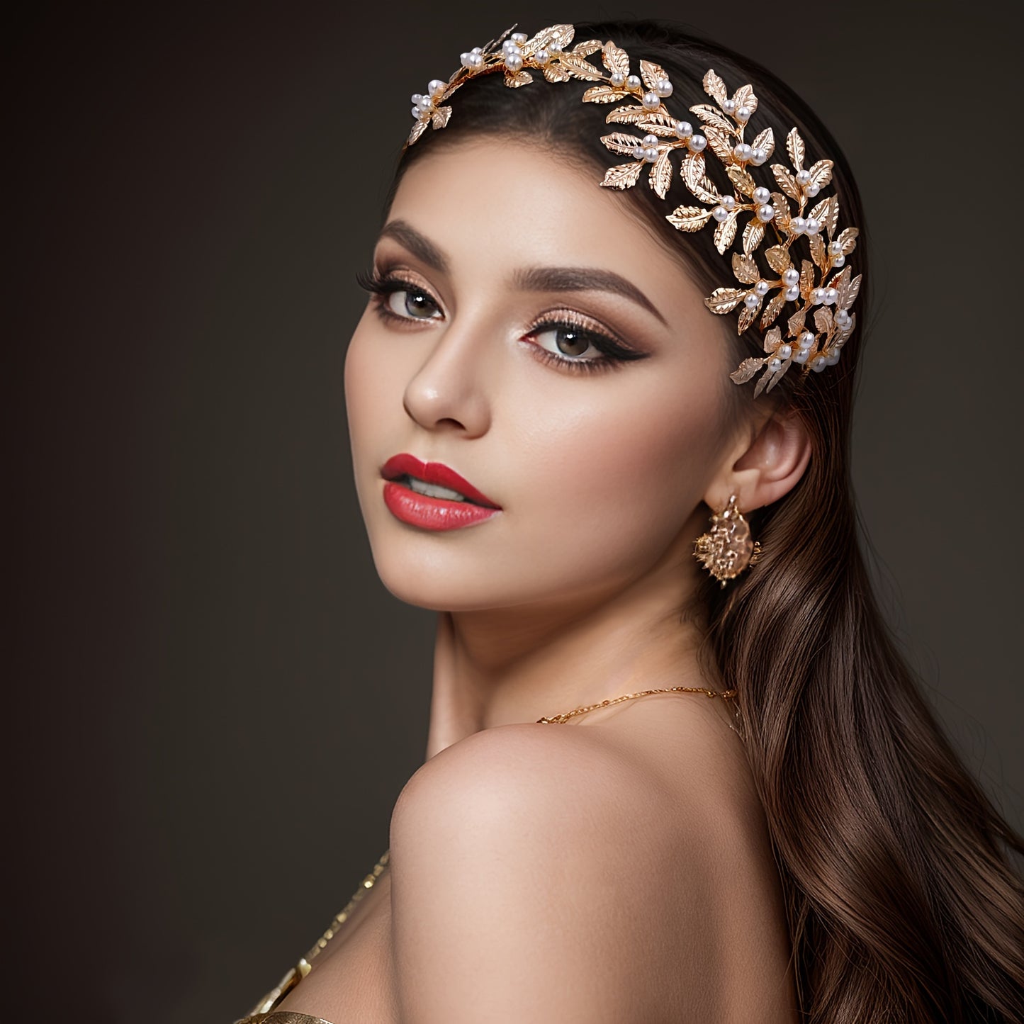 Single Elegant Bohemian Wedding Headband | Light Luxury, Fashion All-Match, Beaded Flower Details, Solid Color, Non-woven Fabric HP353