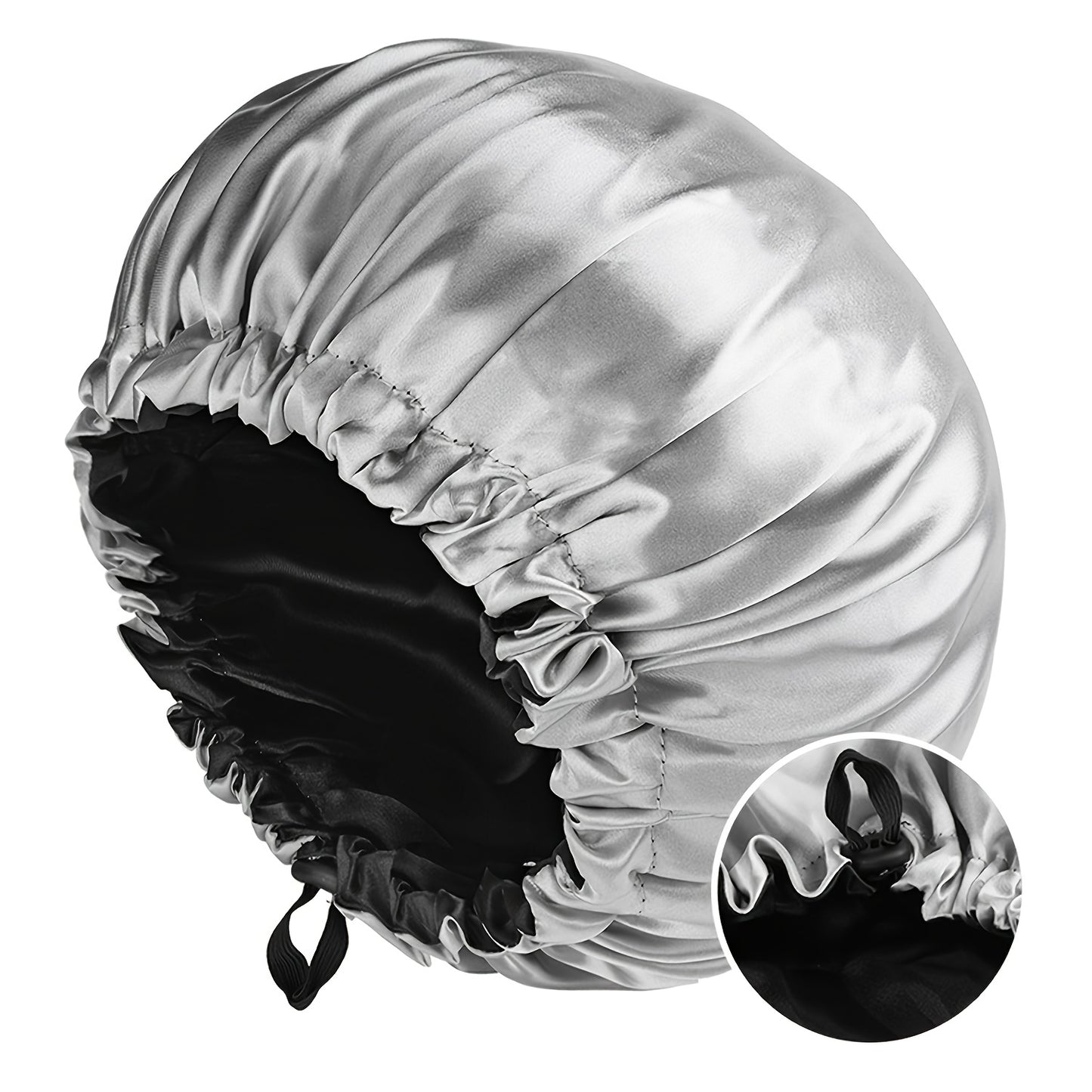 [Satin Sleep Bonnet] Double Layer Satin Bonnet For Sleeping - Adjustable Bonnet For Curly Hair - Large Satin Lined Sleep Cap For Women