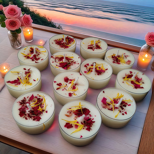 12 mini soy wax candles measuring 1.78x3.81 cm, with three fragrances of rose/lavender/jasmine, long-lasting fragrance, suitable for holiday decoration, home decoration, Christmas, Mother's Day, Halloween holiday gifts