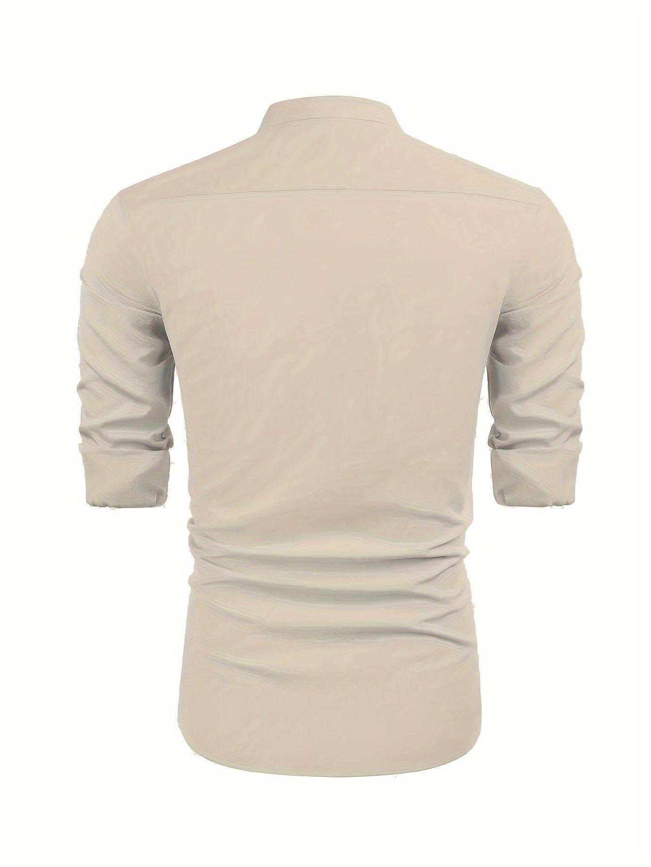 Men's Linen Blend Retro Henley Shirt Long Sleeve T-shirt Tee, Casual Comfy Shirts For Men Spring Summer Autumn, Men's Clothing Tops For Beach Yoga