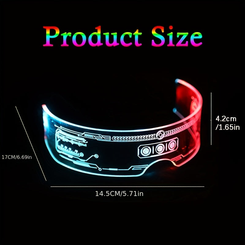 4 Pairs of 2025 New Sci-Fi Luminous Party Glasses, Night Party Luminous Glasses, Suitable for Holiday Parties, Show Performances, Concerts, Easter, Carnival, Halloween