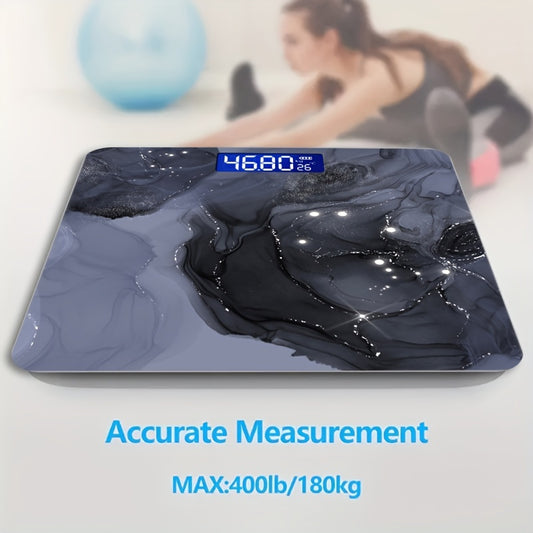 Smart Digital Bathroom Scale with Temperature Display - High Precision, LCD Screen, Decorative Design, Supports Up to 179.62 KG