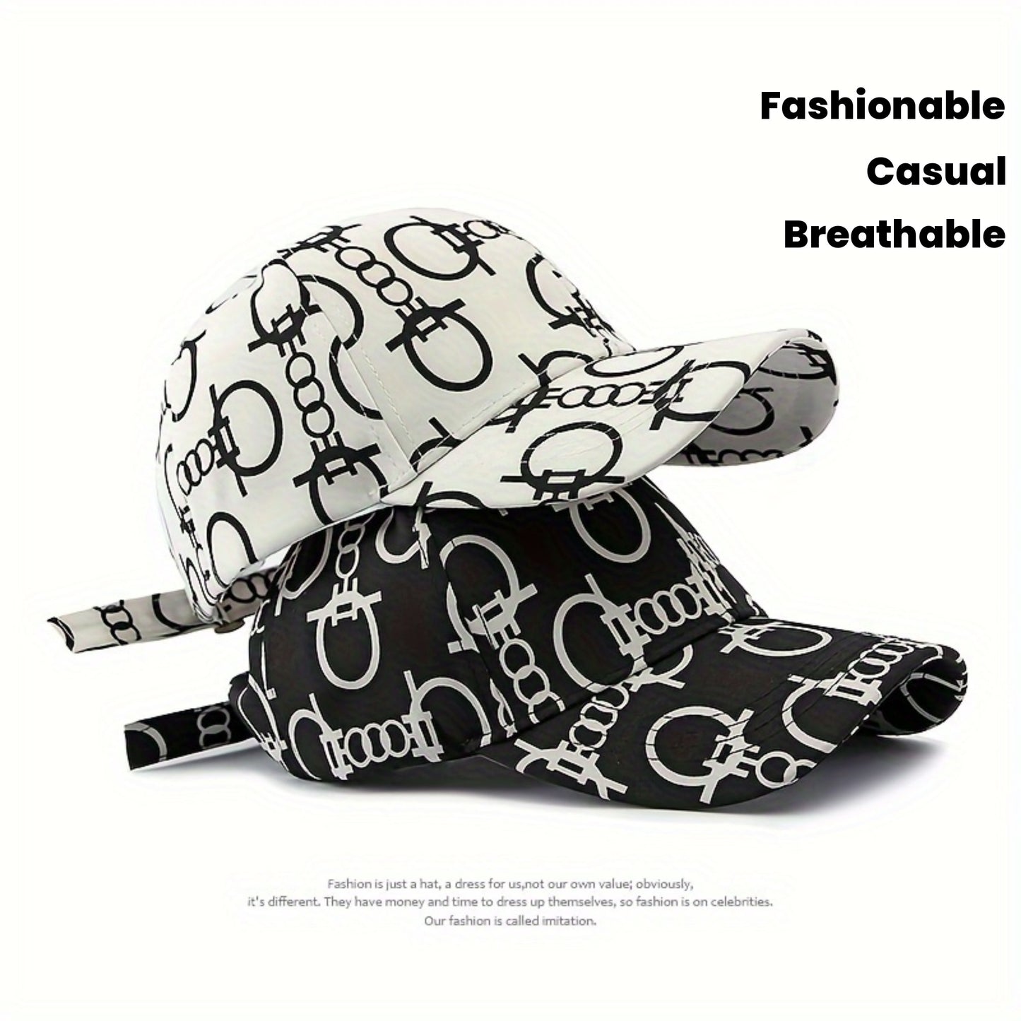Men'S & Women'S Breathable Baseball Cap - Adjustable, Stylish Black with White Skull & Crossbones Print, Perfect for Spring & Summer, Casual Headwear | Skull Print Cap | Breathable Fabric