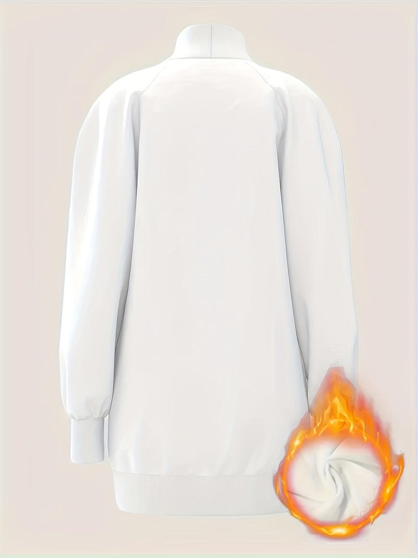 Women's Elegant High-Neck Casual Sweatshirt Pullover, Autumn and Winter Daily Wear, Fashionable MLANO Print Comfortable Fabric Loose Fit Long Sleeve Top Dress