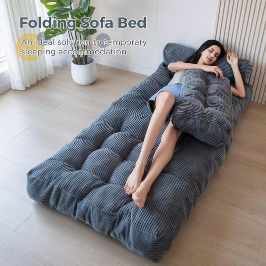Balabaxer Small Folding Sofa Bed Chair - 2-in-1 Convertible Sleeper with Adjustable Backrest & Pillow, Portable Space-Saving Design, Soft Cushioned Seat & Backrest, Contemporary Style for Living Room, Bedroom, Guest Room - No Electricity Needed, Easy Sto
