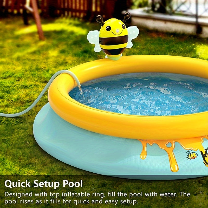 Inflatable Kids Bee Spray Pool Sprinkler Pool forfamily backyard Splash Pad Sprinkler Swimming Pool, summer water party, funy blow up pool