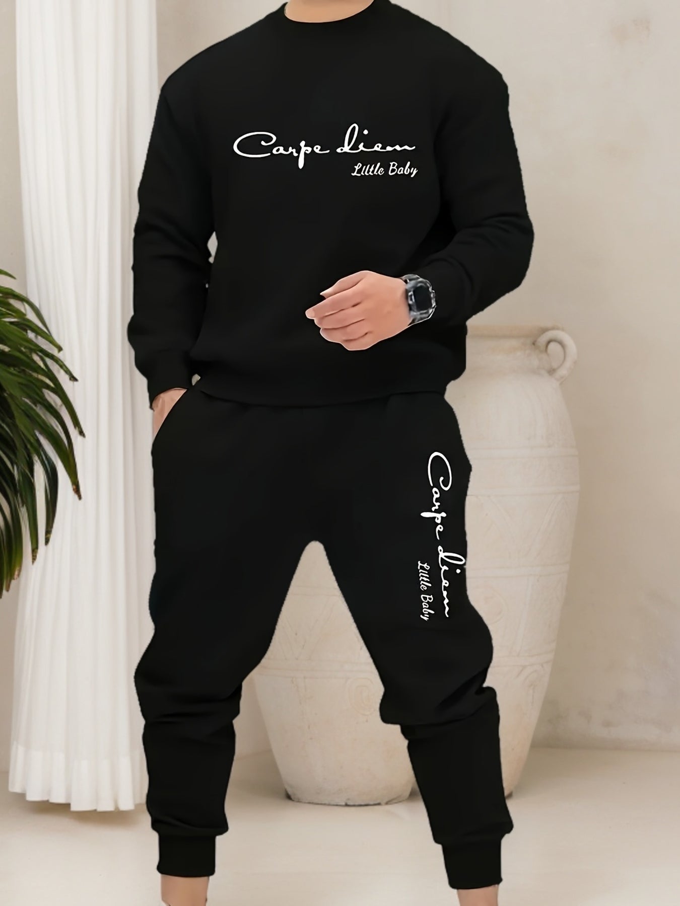 Men's casual sports suit sweatshirt and pants fashion logo