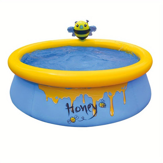 Inflatable Kids Bee Spray Pool Sprinkler Pool forfamily backyard Splash Pad Sprinkler Swimming Pool, summer water party, funy blow up pool