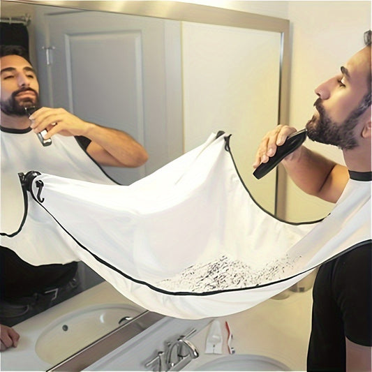 1pc, Men's beard trimming apron with suction cup fixing device, can catch the beard when shaving, easy to clean up sweeping, let you take care of the beard more convenient