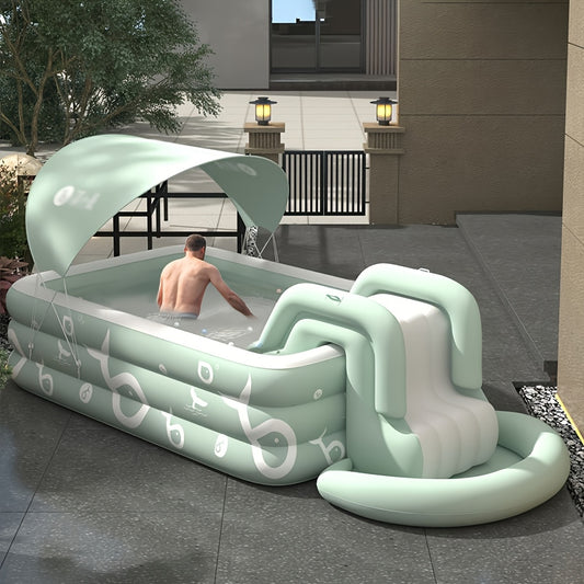 1pc Luxury Inflatable Swimming Pool Set with Luxury Gift Packages, Large Home Backyard Pool,Summer Family Fun Swim Center,Fast Inflatable|Thicken Material Design|Easy Installation,Perfect for Family Gatherings,Backyard,Home Water Play,Summer Parties