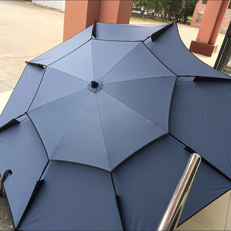 Extra Large 2m-2.4m Outdoor Umbrella with Turquoise Canopy & Frame - 360° Adjustable Sun Shade, Heavy-Duty Rectangular Beach Umbrella for Pool, Patio, Balcony, Lake - Easy-Clean Fabric, Sturdy Base Compatible (Grey/Black Frame, Multi-Color Options Availa