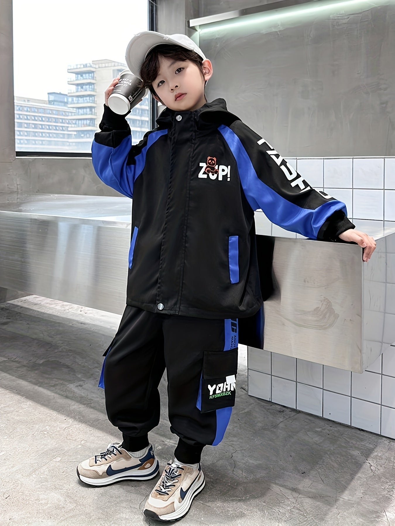 Children's Clothing Boys' Spring 2025 New Arrival Fashionable Baseball Outfit for Big Kids, Three-Piece Sportswear Set, Perfect for Outdoor