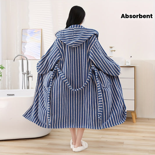 One-piece set, hooted bathrobe for both women and men, available in multiple colors (L universal size), soft absorbent pajamas, suitable for university dormitories, Plus Size Bathrobe, Microfiber Bathrobe, Cozy Loungewear, Dormitory Essentials, Comfortab