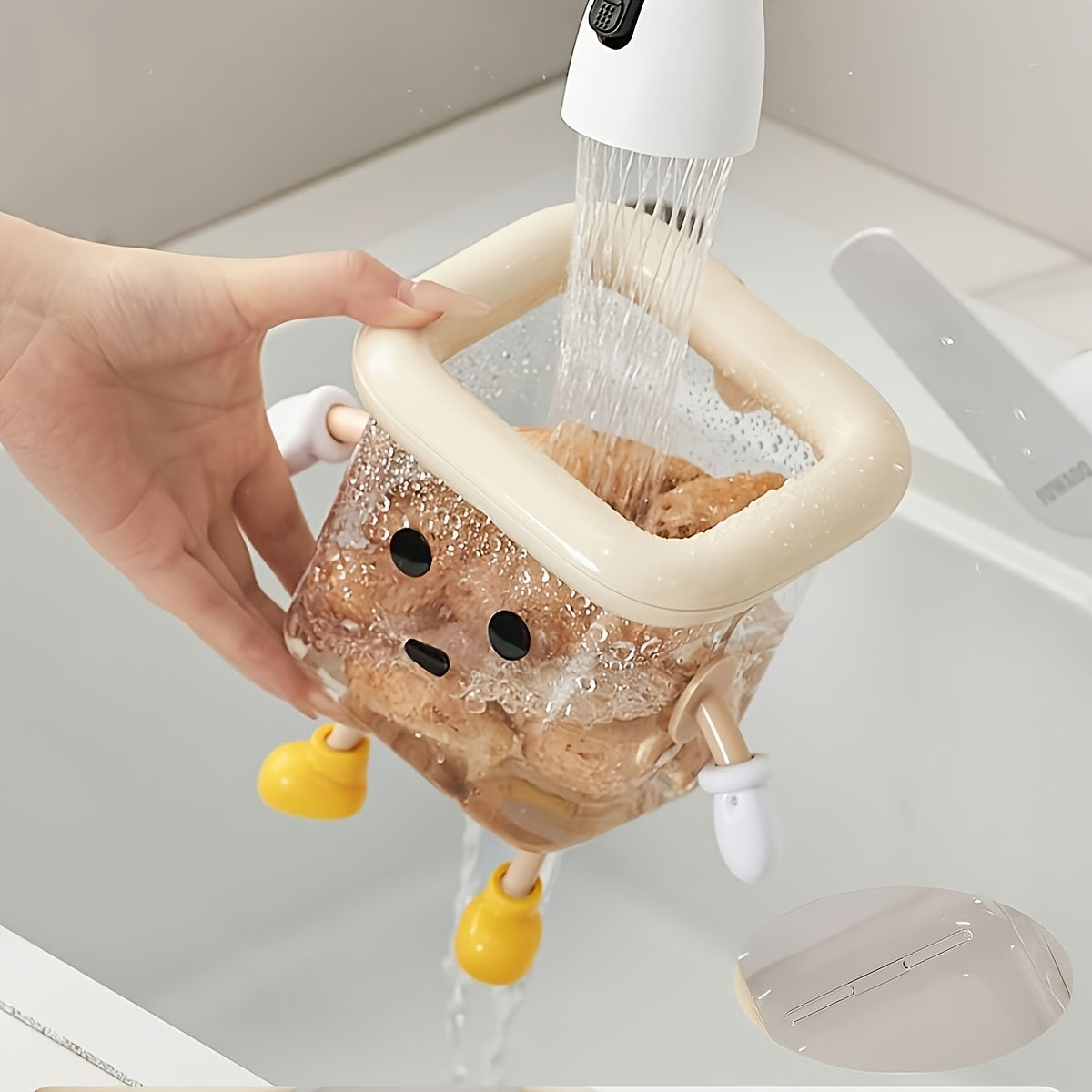 1pc Cartoon Toothbrush Holder, No-Drill Suction Cup Wall-Mounted Storage Box, Cute Home Decor Plastic Washbasin Accessory for Toothbrushes | Durable Plastic, Toothbrush and Toothpaste Organizer, Toothbrush Holder for Bathroom, Playful Design, Easy Instal